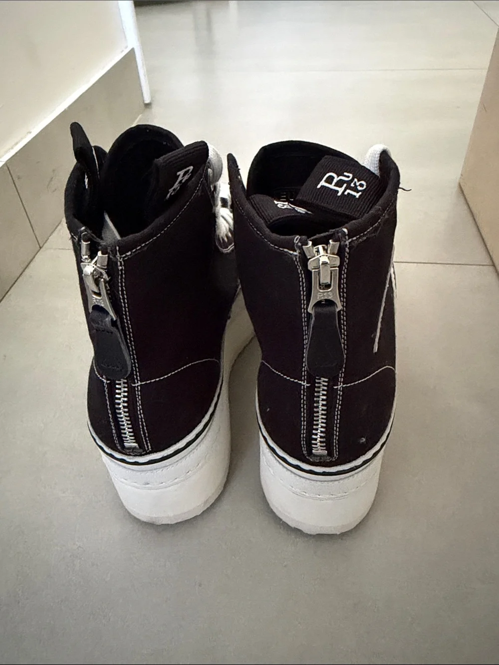 R13 Black Courtney Platform Sneakers 39 us9
